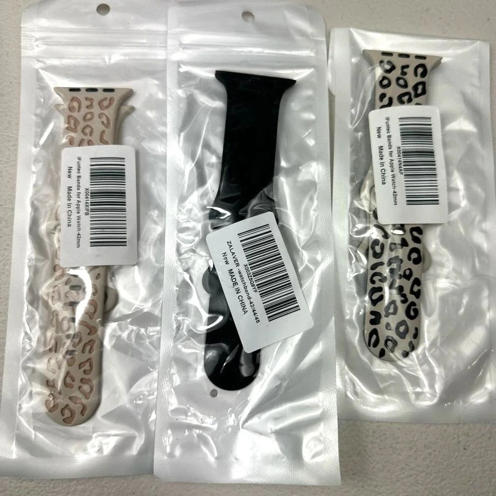 3 Multi-coloured animal print watch bands for Apple Watch‎ Size 42